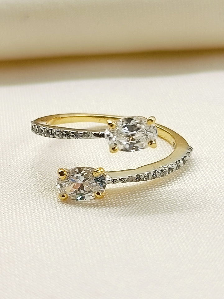 Haman 92.5 Silver Swarovski Stone Finger Ring - qivii