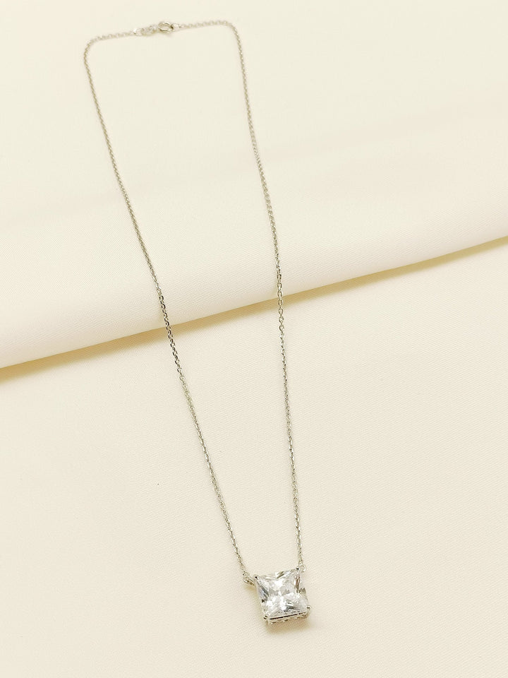 Amkika 92.5 Silver Swarovski Stone Pendal - qivii