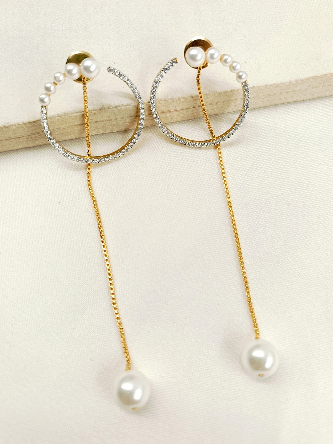 Noemie White American Diamond Earrings - qivii