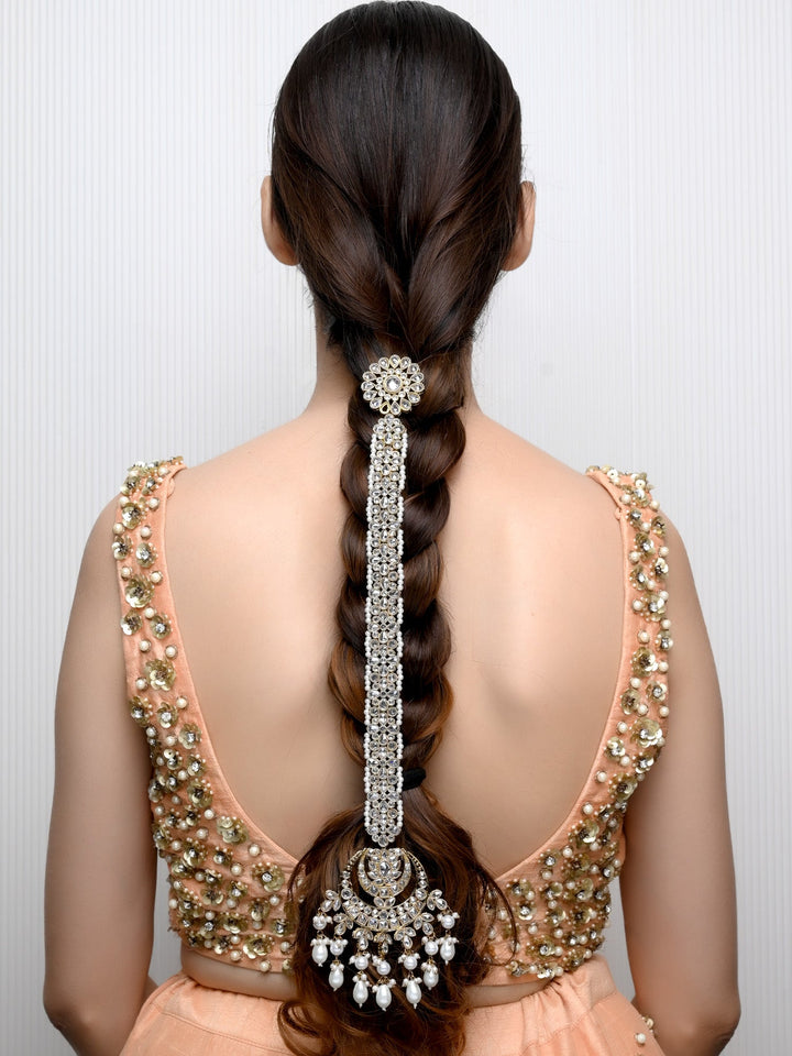Dhavajee 0White Braid Accessories In Polki - qivii