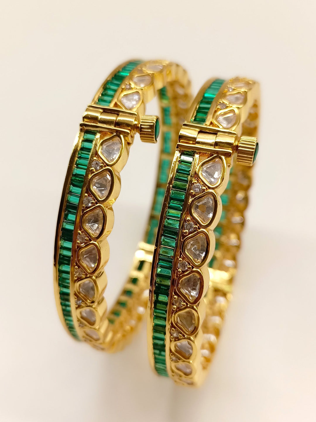 Katherine Green Kundan Bangle Pair - qivii