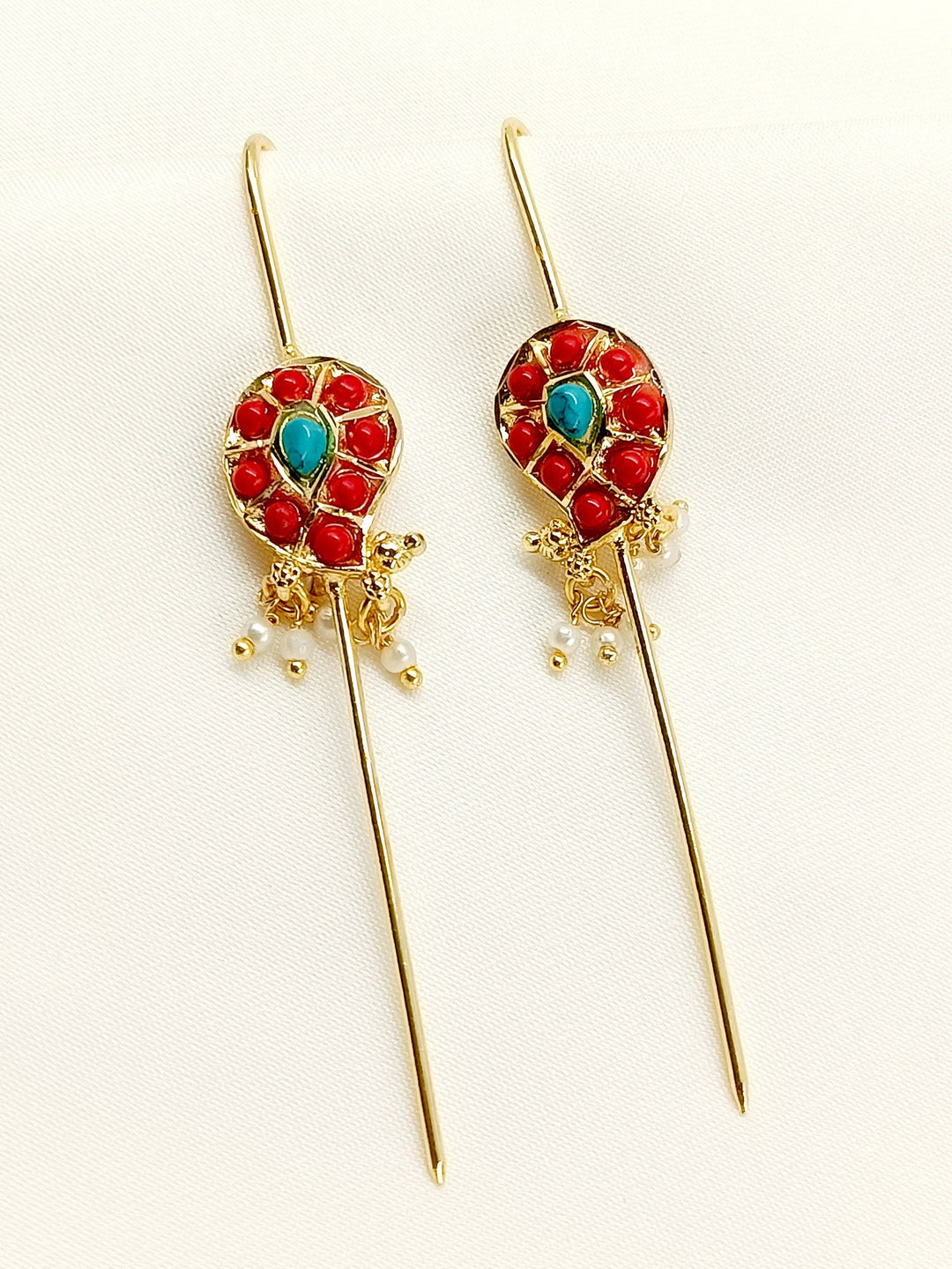 Mariam F & R Gold Plated Kundan Ear Cuff [ Price is for Pair ] - qivii