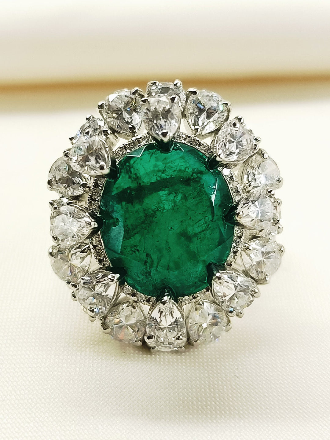 Philippa Green 92.5 Silver American Diamond Finger Ring - qivii