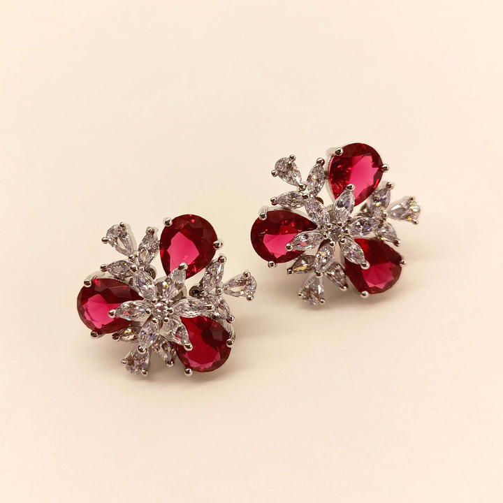 Beautiful rose pink Sanchi American Diamond Tops with intricate detailing and sparkling gems