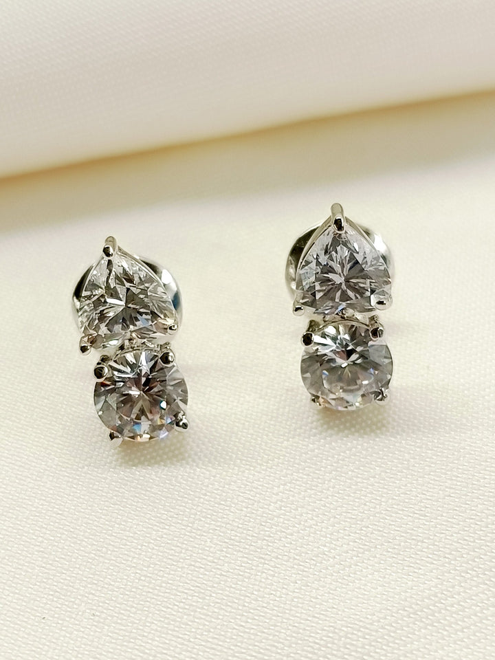 Vedu 92.5 Silver Swarovski Stone Tops - qivii