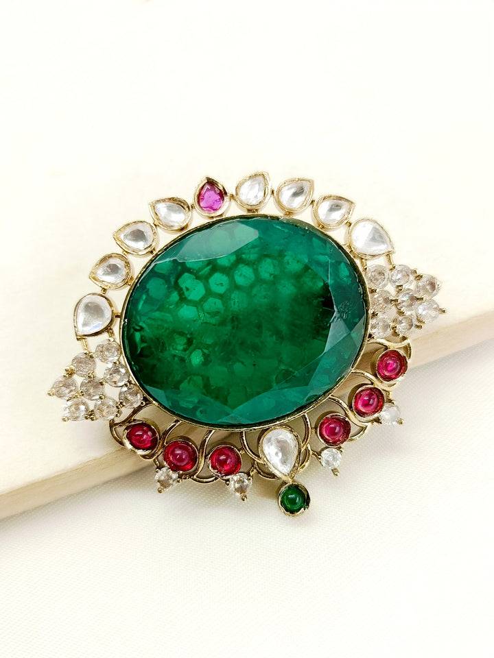 Jagat Green Men's Brooch - qivii