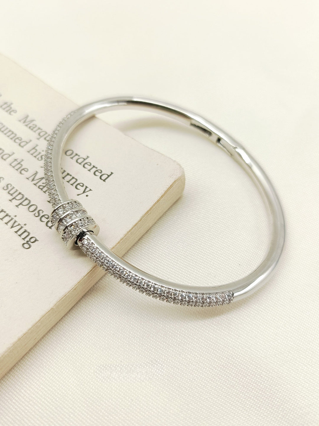 Brinda White American Diamond Bracelet - qivii