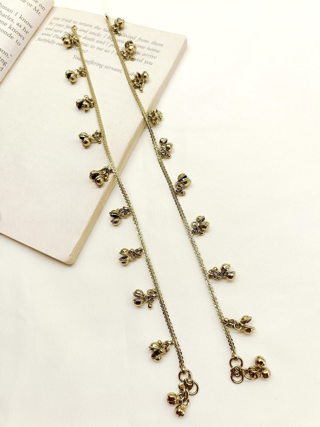 Sonika Plain Antique Anklet - qivii