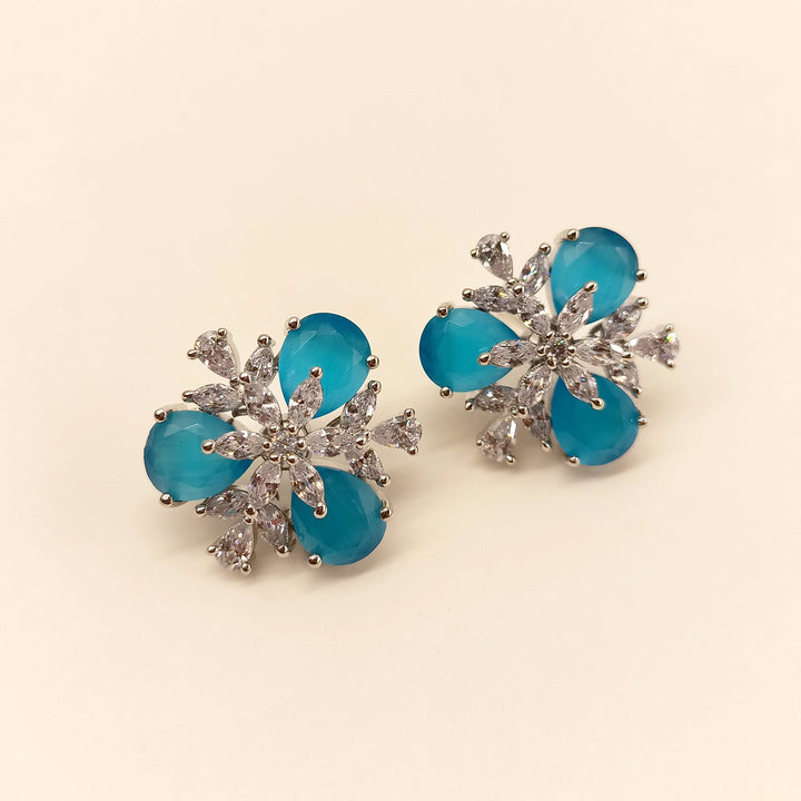 Beautiful sky blue Saroj American Diamond Tops with exquisite detailing