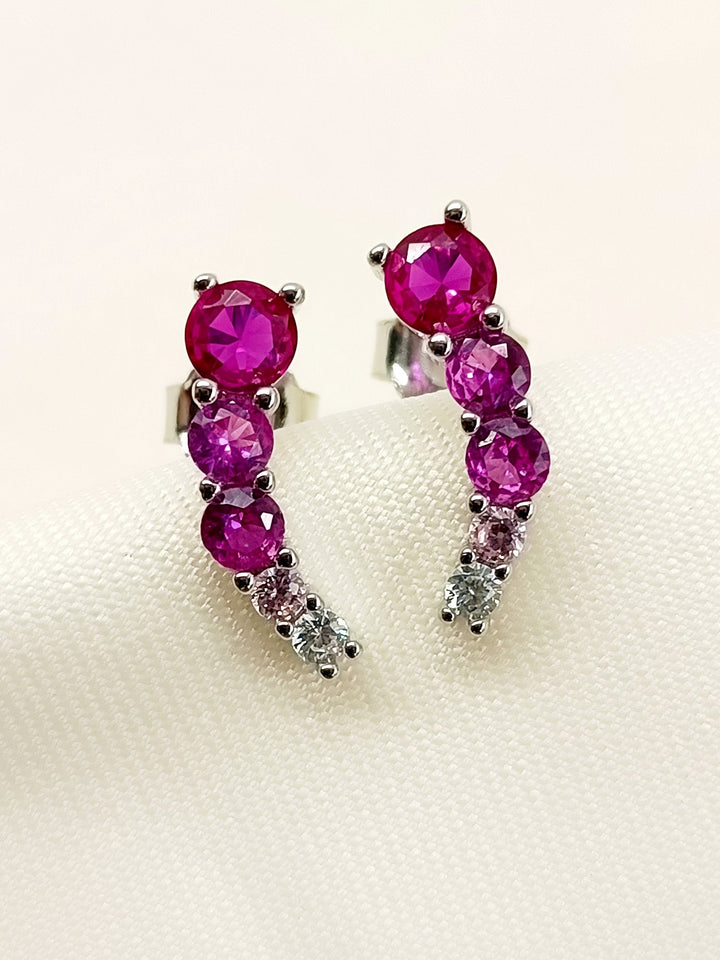 Ilham Ruby 92.5 Silver Swarovski Stone Tops - qivii