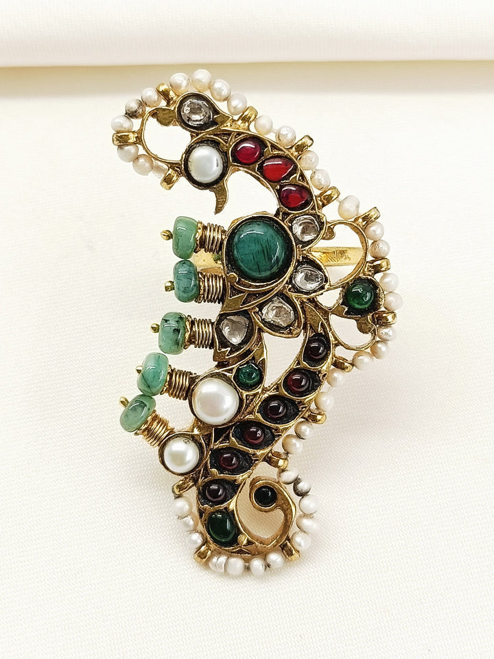 Hailey Multi Colour 92.5 Silver Finger Ring - qivii