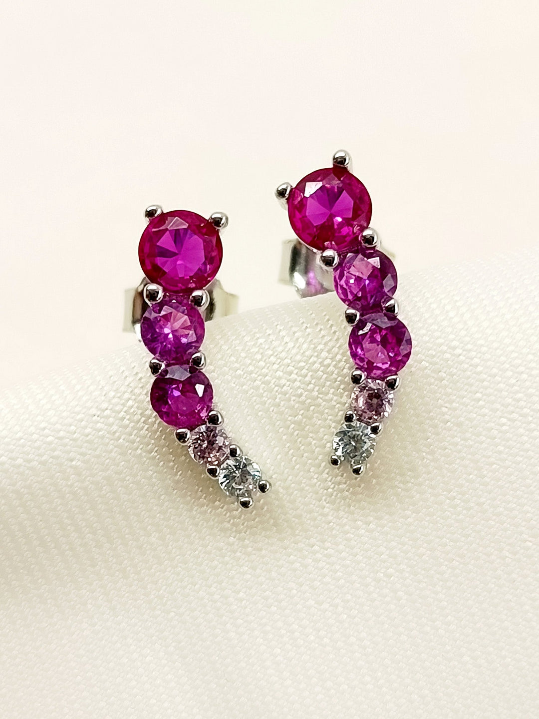 Ilham Ruby 92.5 Silver Swarovski Stone Tops - qivii