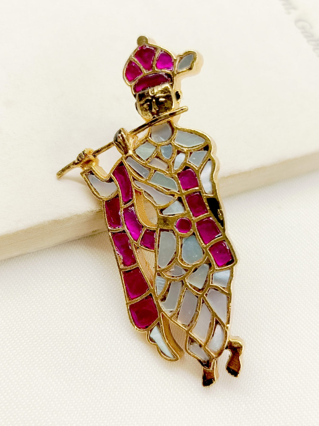 Upalina Ruby Krishna Ji Brooch - qivii