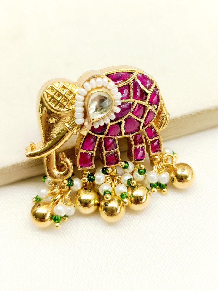 Charity Ruby Elephant Brooch - qivii