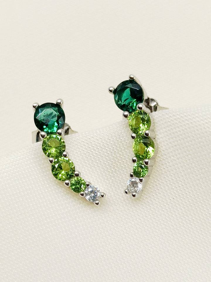Kohinur Green 92.5 Silver Swarovski Stone Tops - qivii