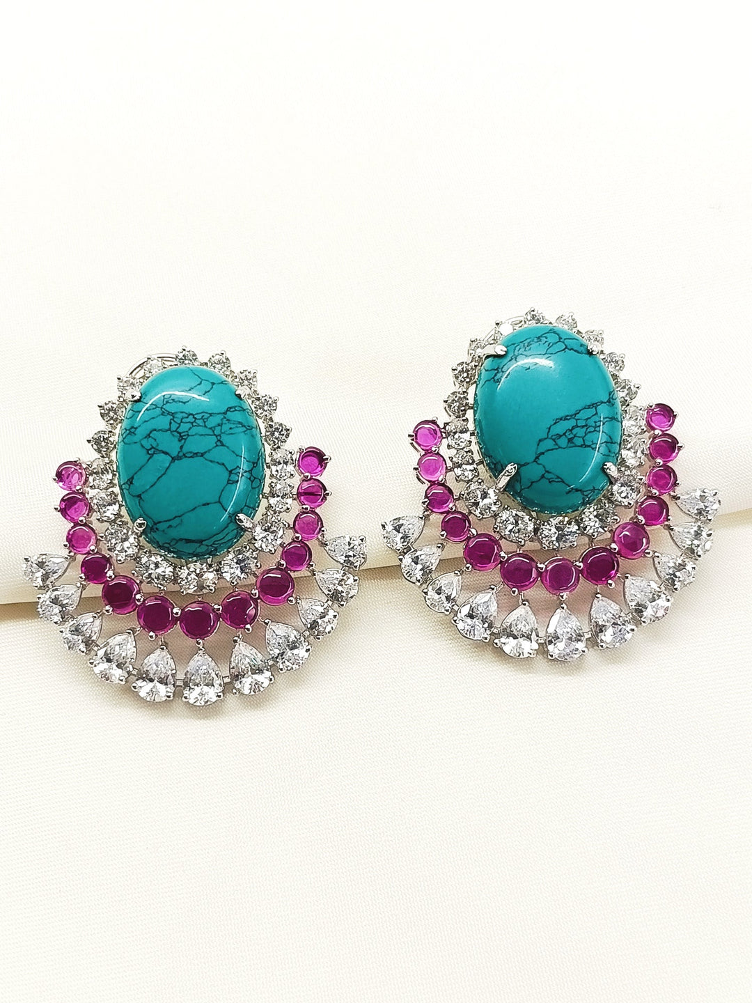 Baidehi Multi Colour 92.5 Silver Natural Stone Tops - qivii