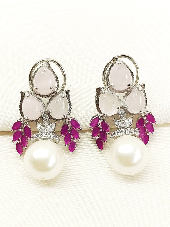 Gatrika Baby Pink 92.5 Silver Natural Stone Tops - qivii