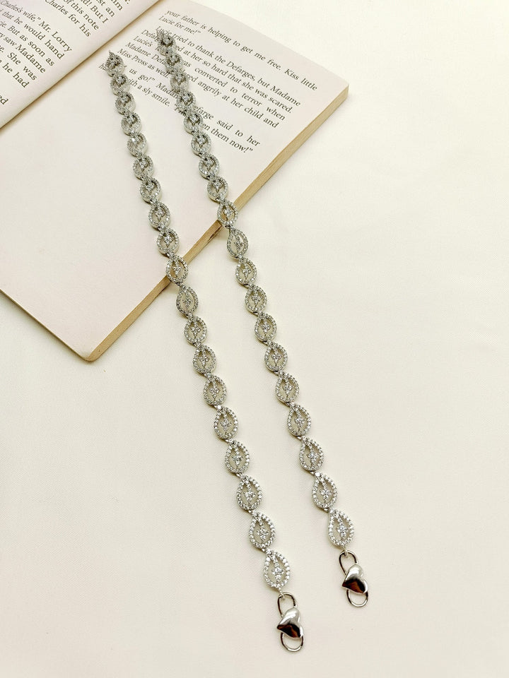 Amiri White American Diamond Anklet - qivii