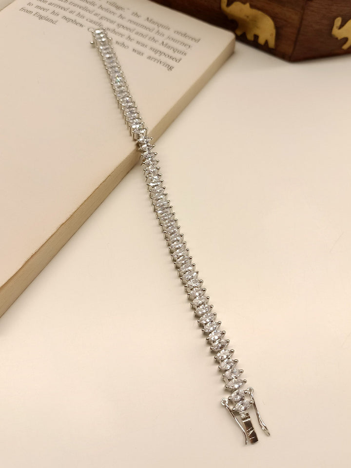 Meghna White American Diamond Bracelet - qivii