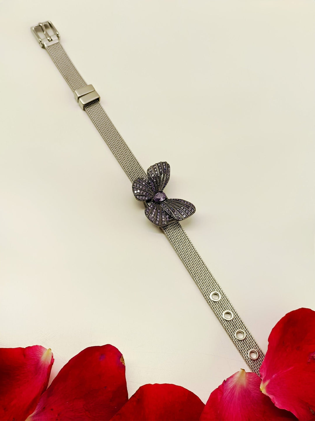 Noa Lavender Butterfly Shape Victorian Bracelet - qivii