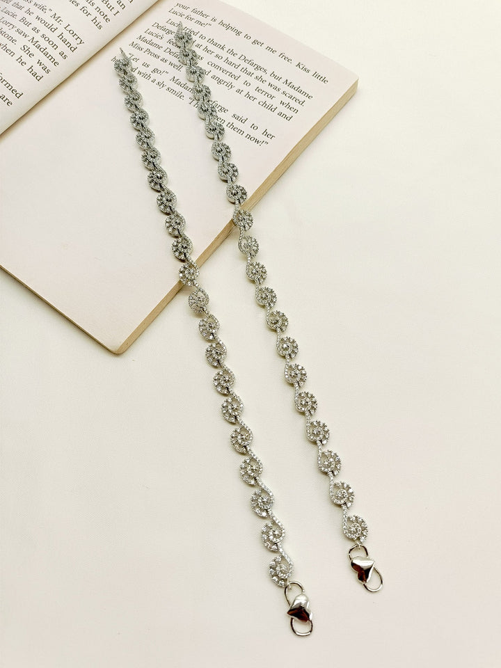 Chelsea White American Diamond Anklet - qivii