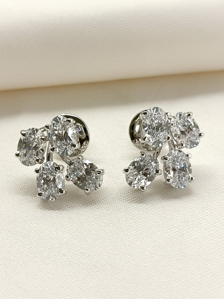 Nirvi 92.5 Silver Swarovski Stone Tops - qivii