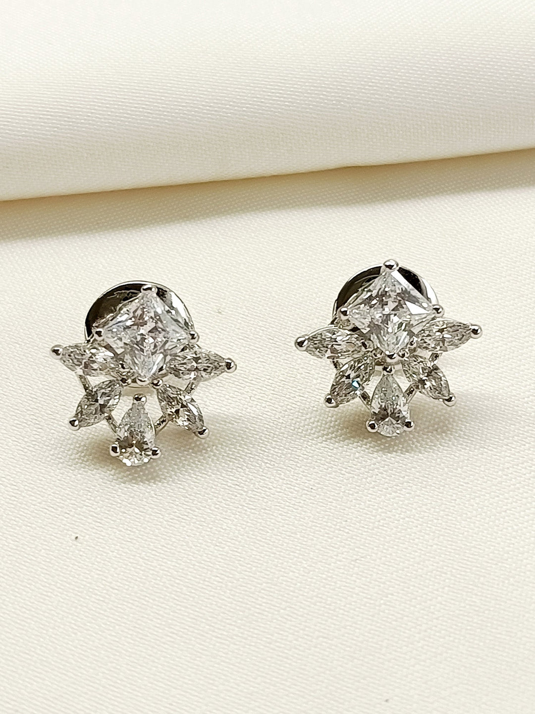 Riz 92.5 Silver Swarovski Stone Tops - qivii