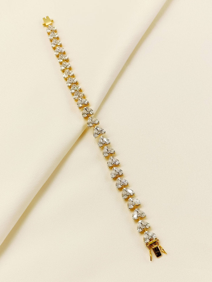 Madhuri 92.5 Silver Swarovski Stone Bracelet - qivii