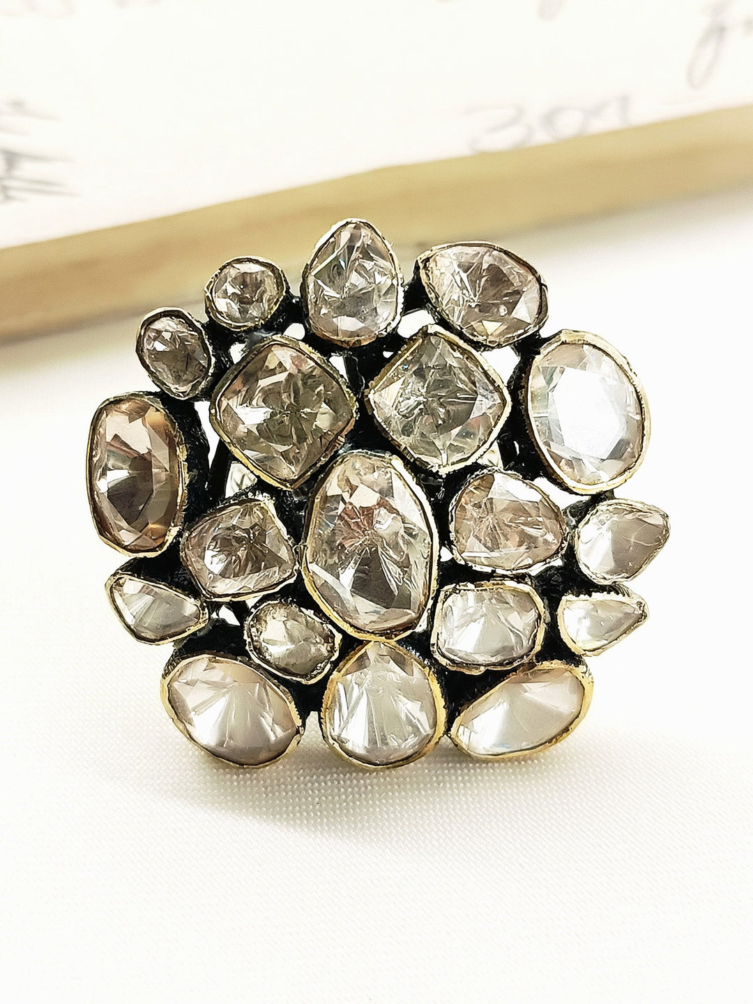 Manmeet 92.5 Silver Moissonite Finger Ring - qivii