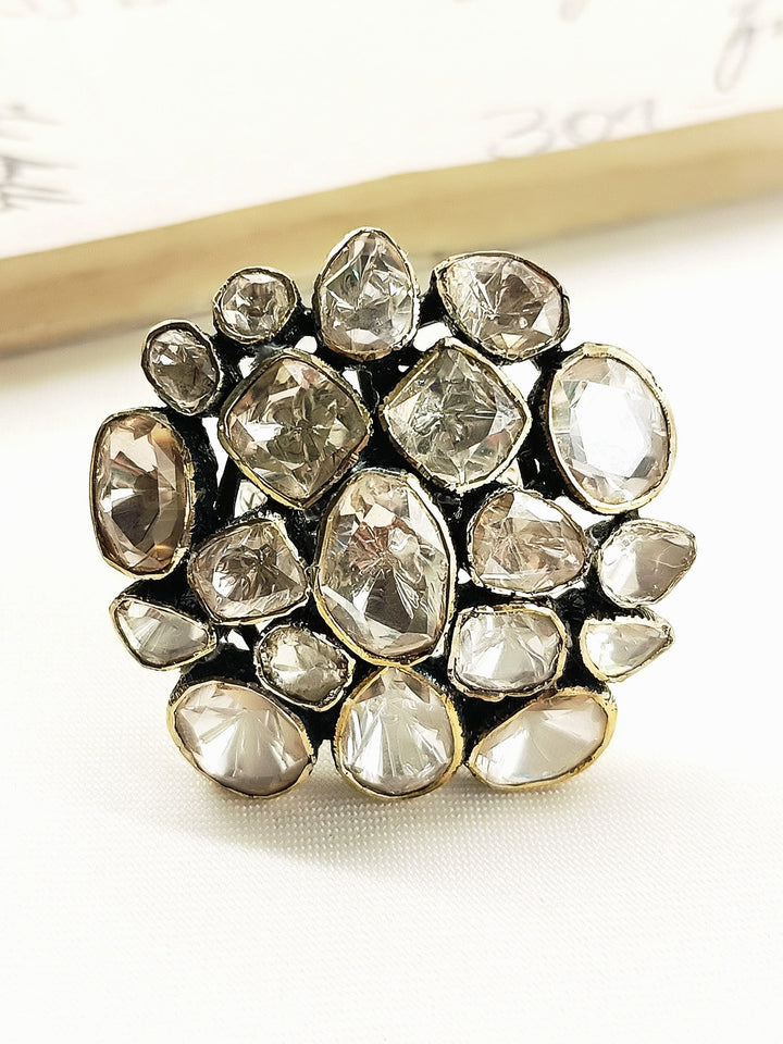 Manmeet 92.5 Silver Moissonite Finger Ring - qivii