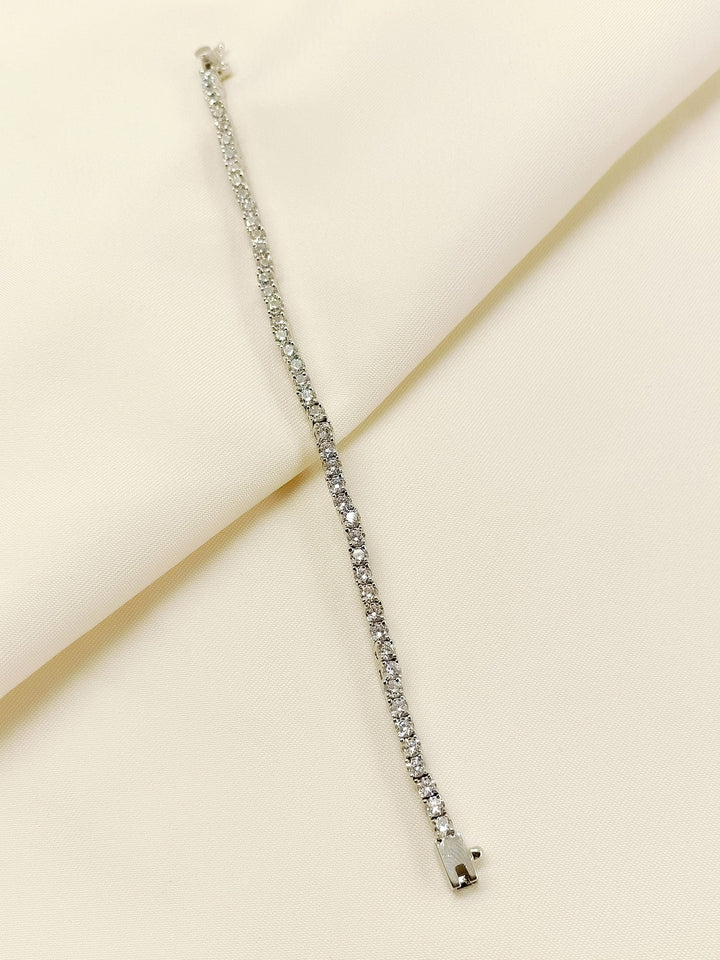 Hallie 92.5 Silver Swarovski Stone Bracelet - qivii