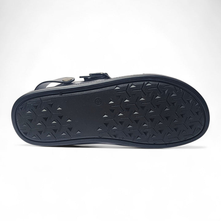 SKEROO 5003 BLACK Men's Leather Button Pack Sandal - qivii