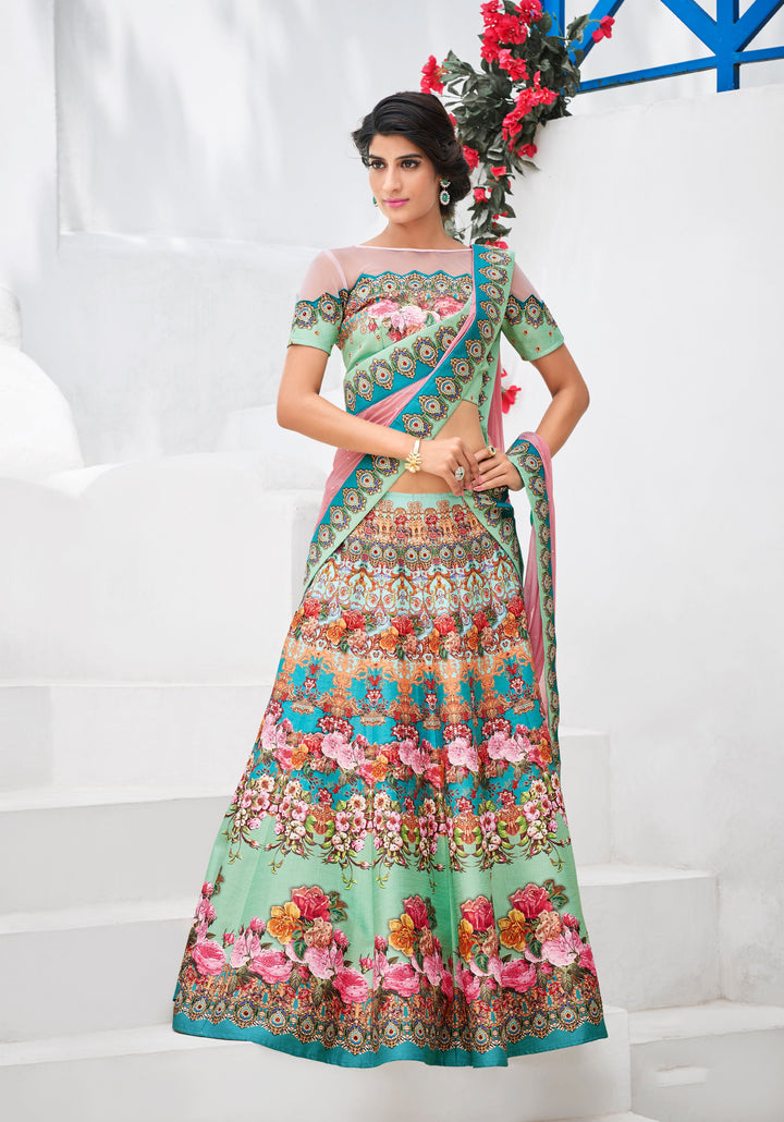 Radiant Glory: Khadi Mono Silk Lehenga - qivii