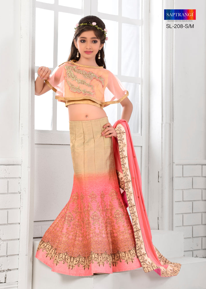 bohemian Beauty Khadi Mono Silk Lehenga for Children - qivii