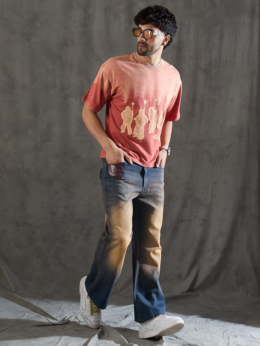 Indigo Super Flared Dusty Cow Boy Denim