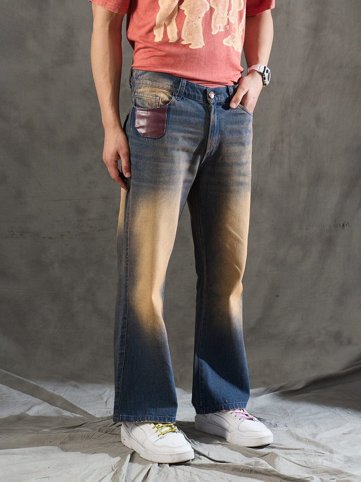 Indigo Super Flared Dusty Cow Boy Denim