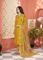 Designer Yellow Embroidery With Hand Work Salwar Suit With Dupatta