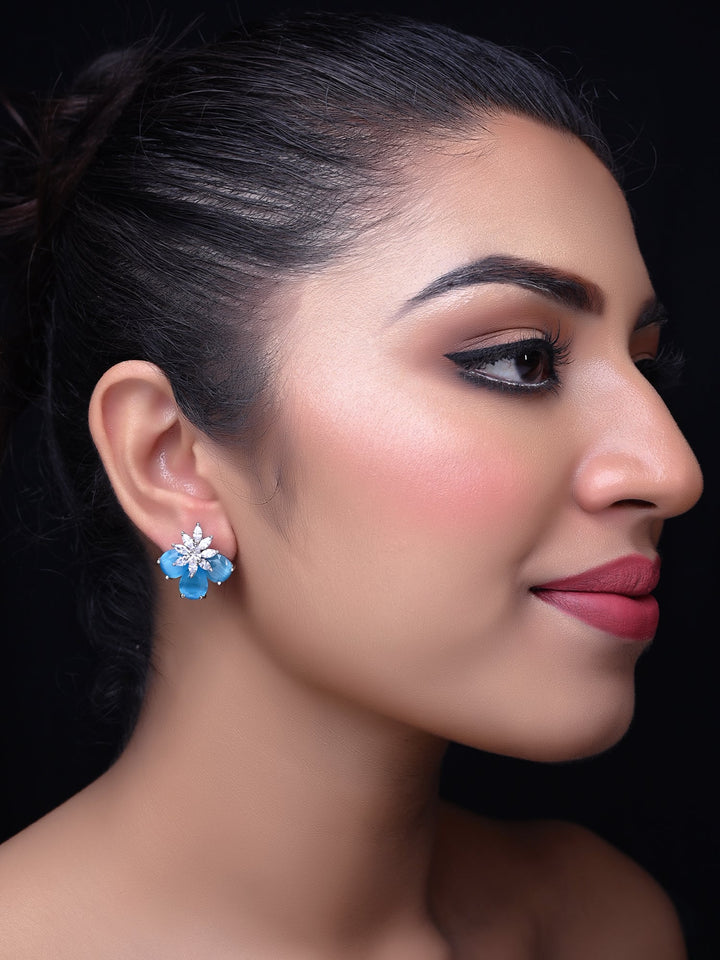 Rinkal American Diamond Sky Blue Tops - qivii