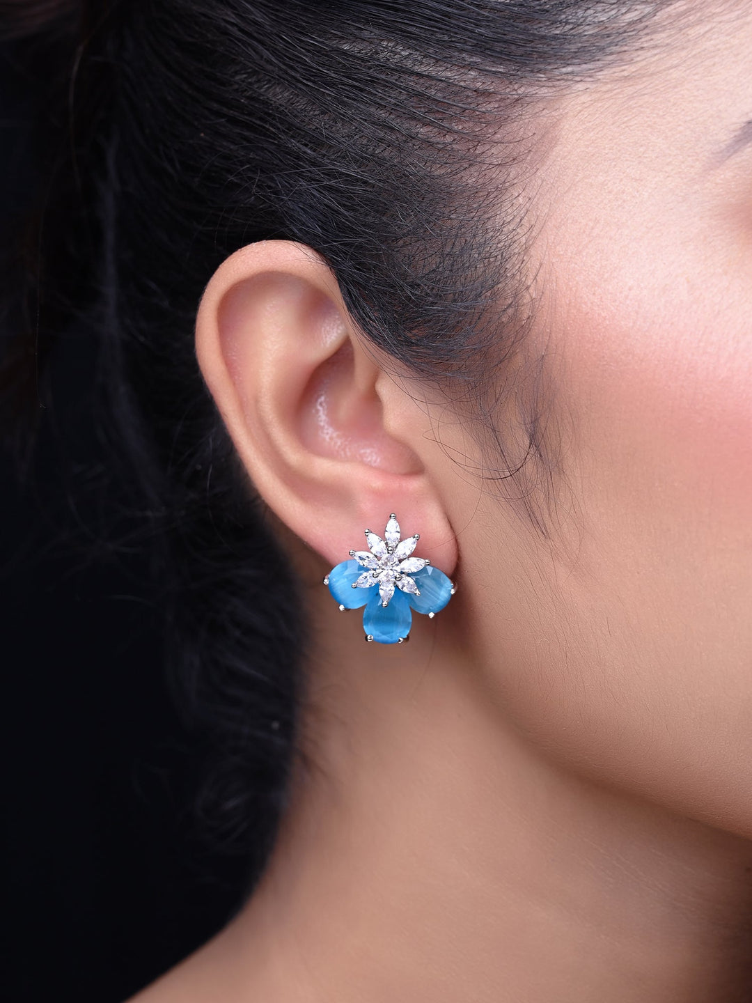 Rinkal American Diamond Sky Blue Tops - qivii