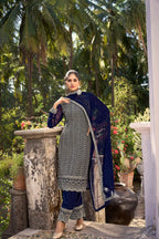 Navy Blue Glory Silk Thread & Sequence Embroidery Work Salwar Suit