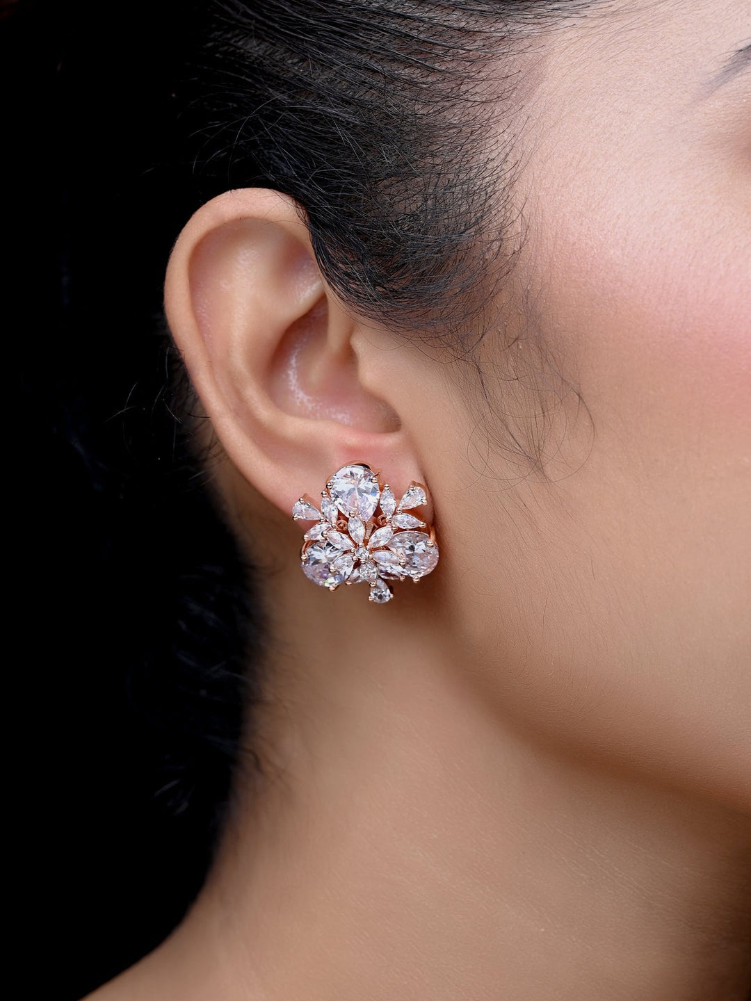  Trendy Brass Metal Rose Gold Plated American Diamond Tops 