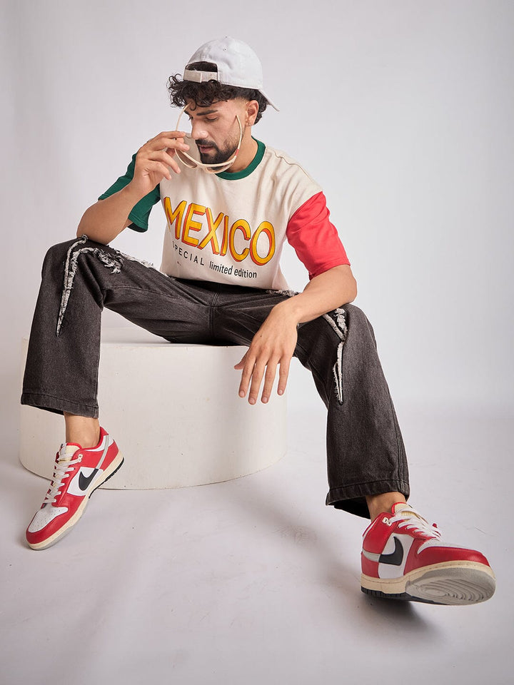 Black Y2K Patch Straight Fit Denim