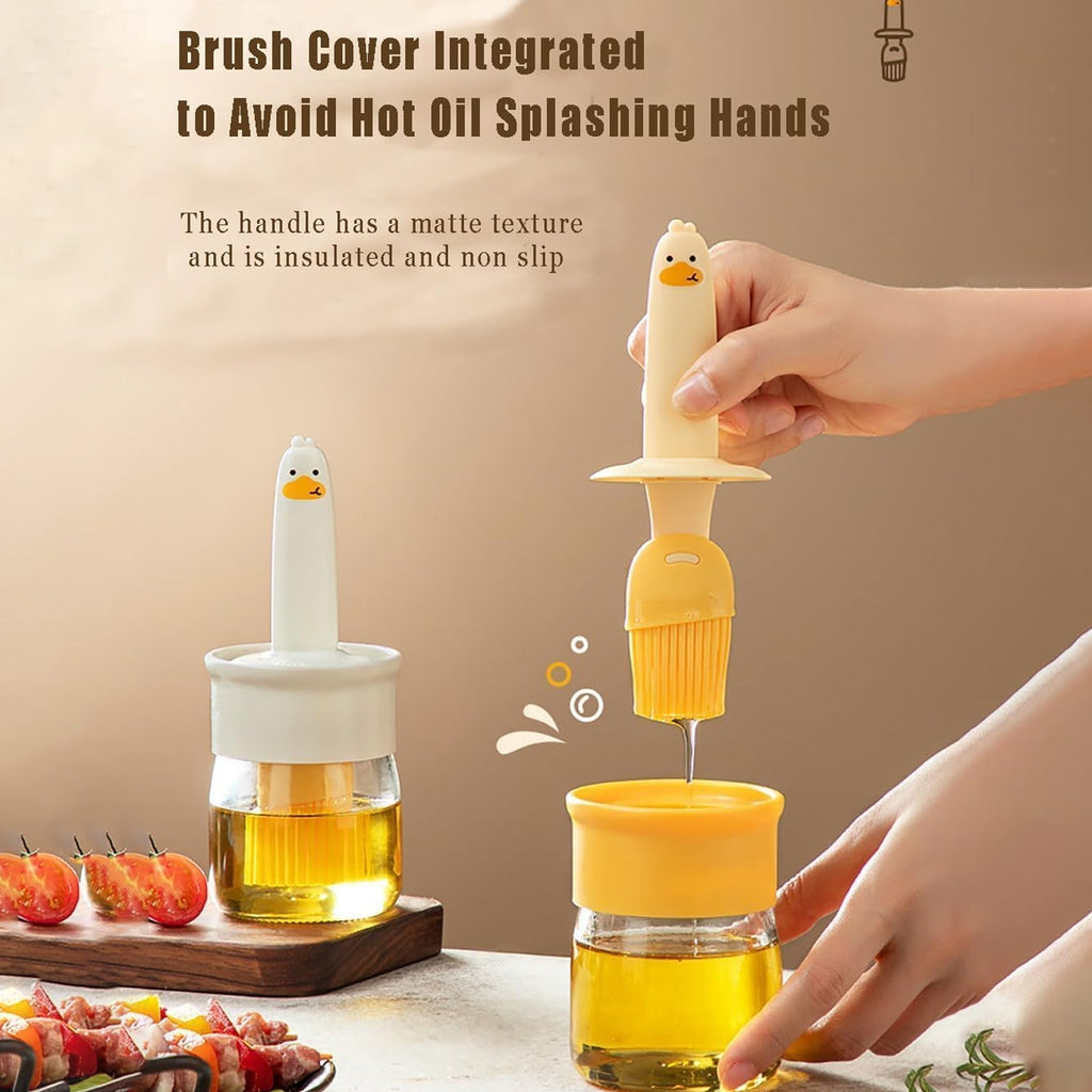 2 In 1 Oil Dispenser Bottle With Silicone Basting Brush – Kitchen Set