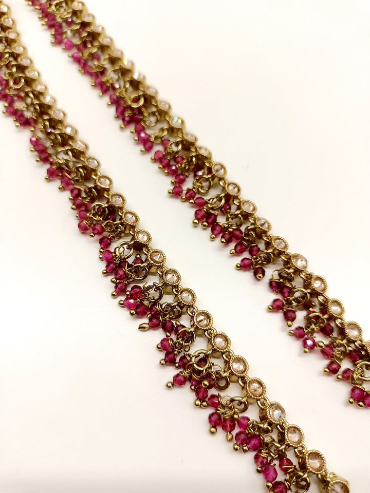 Linda Rose Pink Polki Anklet - qivii