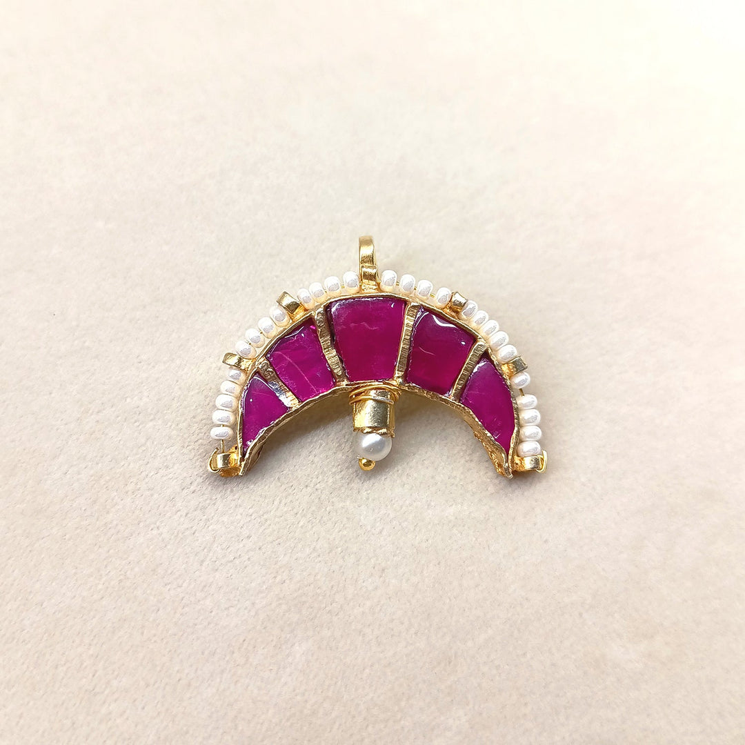 Parmeet Big Ruby Gold Plated Kundan Ear Cuff  [ Price is for Pair ] - qivii