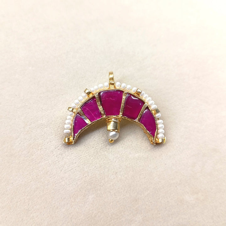 Parmeet Big Ruby Gold Plated Kundan Ear Cuff  [ Price is for Pair ] - qivii