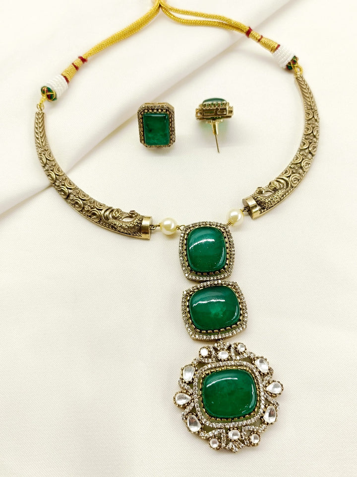 Tamia Green Victorian Hasli Set - qivii