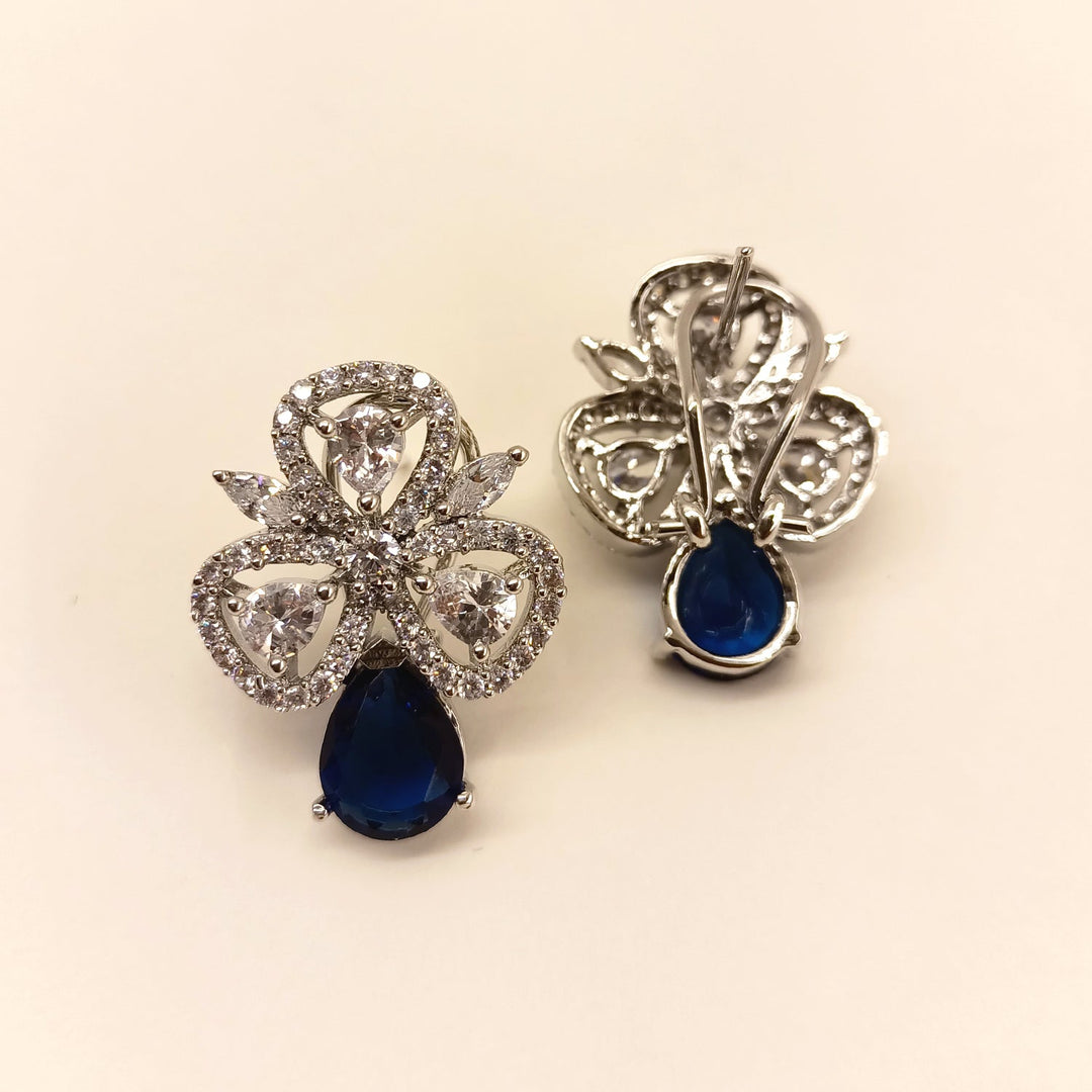 Elegant Silver Plated Tops with Sparkling Blue Sapphire Gemstones
