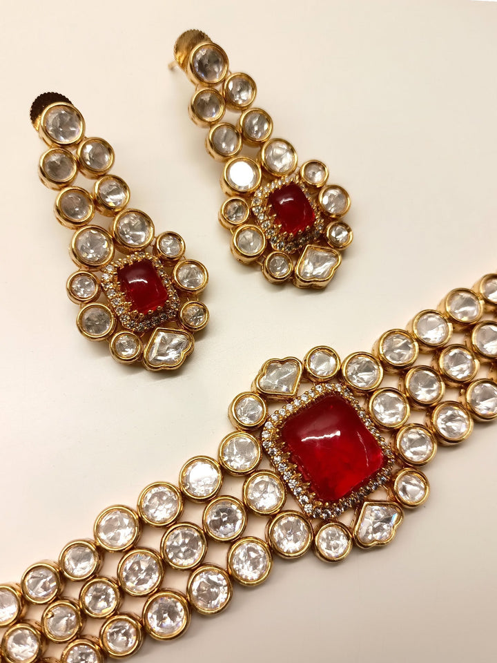  Exquisite red Kundan choker set perfect for completing your look