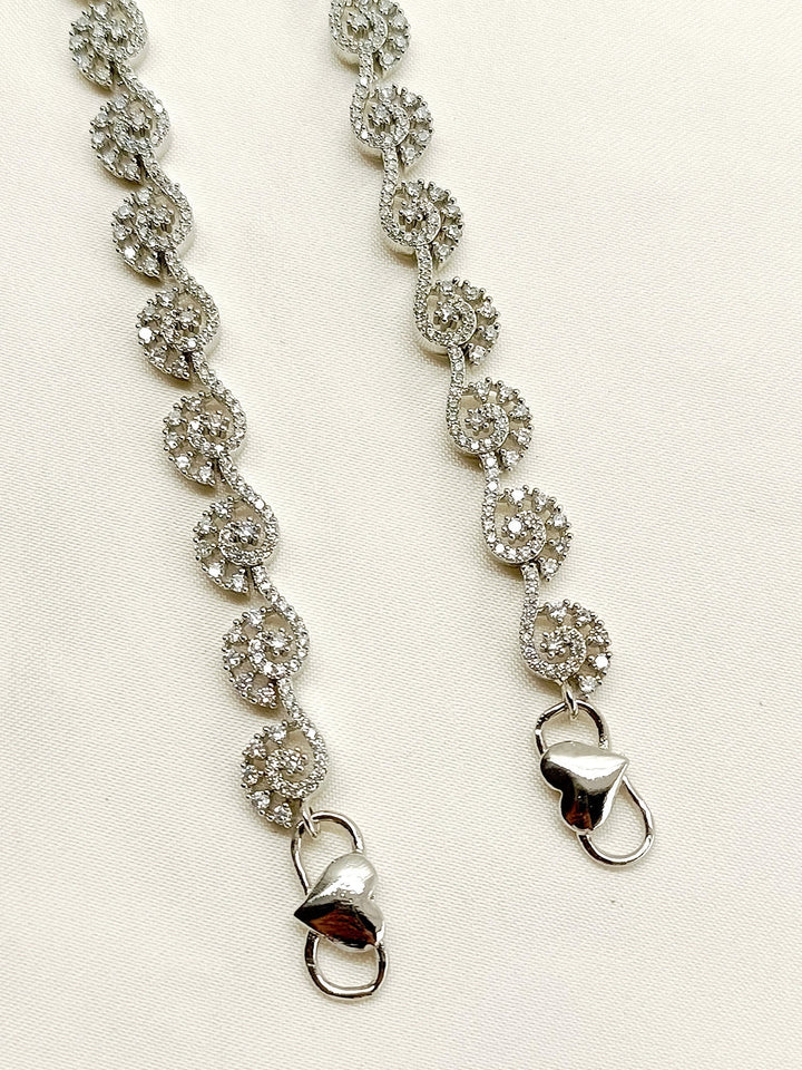 Chelsea White American Diamond Anklet - qivii